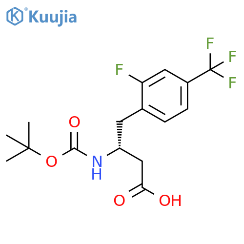 Benzenebutanoic acid, -[[(1,1-dimethylethoxy)carbonyl]amino]-2-fluoro-4-(trifluoromethyl)-, (R)- structure