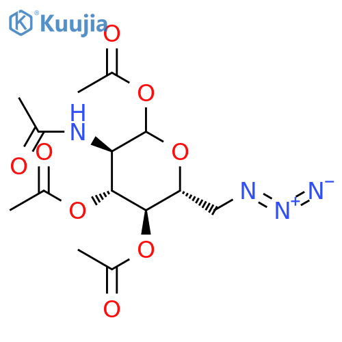 2-acetamido-6-azido-2,6-dideoxy-1,3,4-triacetate-D-Glucopyranose structure