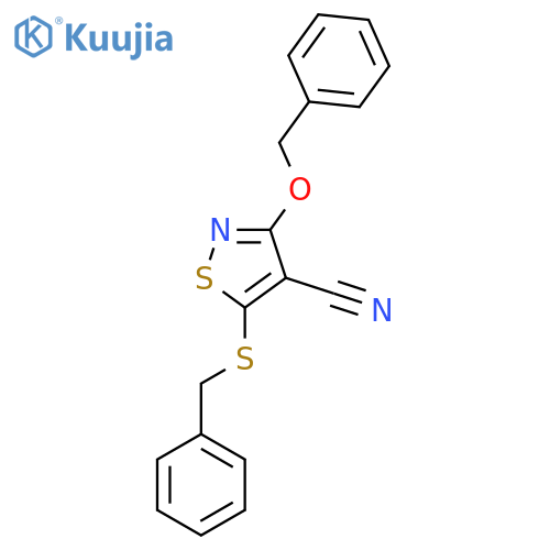 3-(Benzyloxy)-5-(benzylsulfanyl)-1,2-thiazole-4-carbonitrile structure
