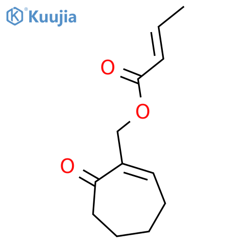 2-Butenoic acid, (7-oxo-1-cyclohepten-1-yl)methyl ester structure