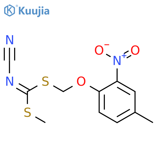 methyl [(4-methyl-2-nitrophenoxy)methyl]cyanocarbonimidodithioate structure