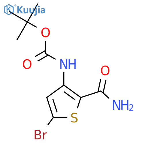 tert-Butyl (5-bromo-2-carbamoylthiophen-3-yl)carbamate structure