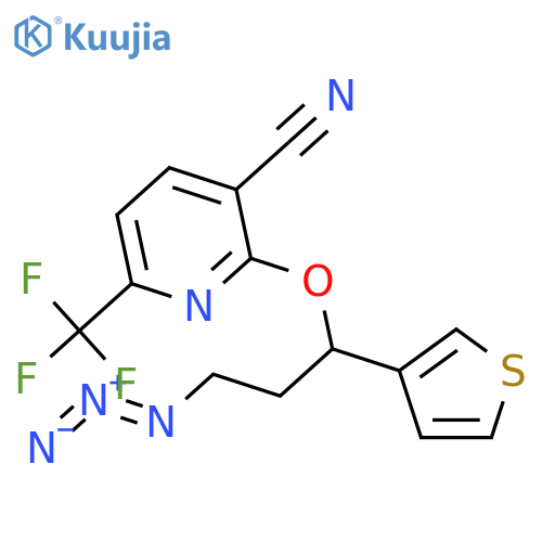 3-Pyridinecarbonitrile,2-[(1R)-3-azido-1-(3-thienyl)propoxy]-6-(trifluoromethyl)- structure