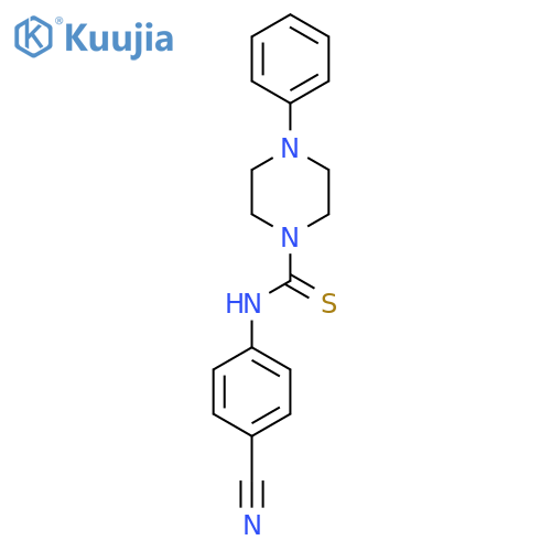 4-(((4-Phenylpiperazinyl)thioxomethyl)amino)benzenecarbonitrile structure