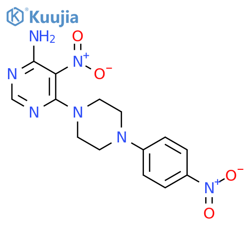 5-nitro-6-4-(4-nitrophenyl)piperazin-1-ylpyrimidin-4-amine structure