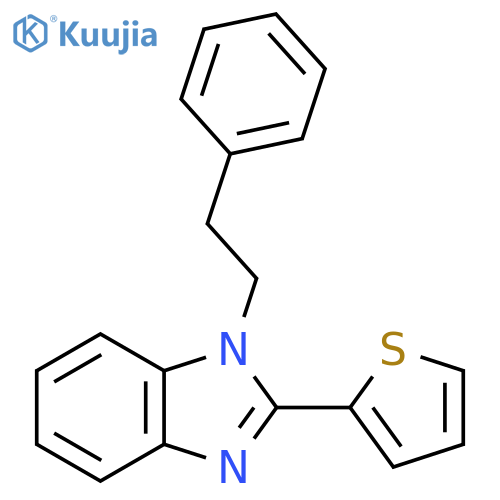 1-(2-phenylethyl)-2-(thiophen-2-yl)-1H-1,3-benzodiazole structure