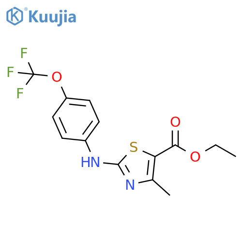 Ethyl 4-methyl-2-{[4-(trifluoromethoxy)phenyl]amino}thiazole-5-carboxylate structure