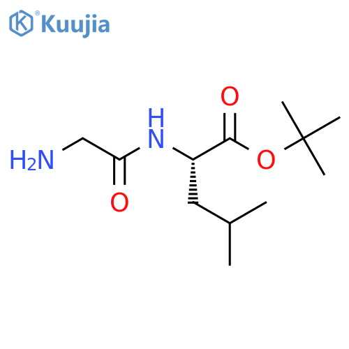 tert-butyl (2S)-2-(2-aminoacetamido)-4-methylpentanoate structure