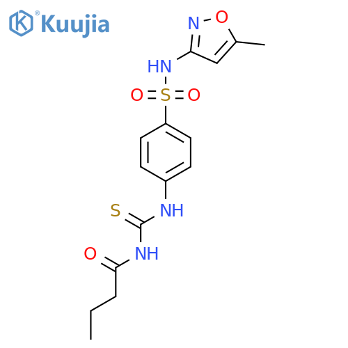 3-butanoyl-1-{4-(5-methyl-1,2-oxazol-3-yl)sulfamoylphenyl}thiourea structure
