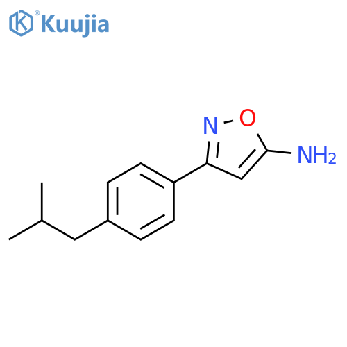 3-4-(2-methylpropyl)phenyl-1,2-oxazol-5-amine structure