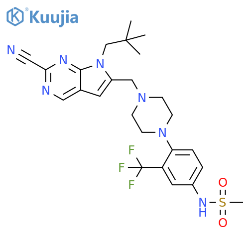 Methanesulfonamide,N-[4-[4-[[2-cyano-7-(2,2-dimethylpropyl)-7H-pyrrolo[2,3-d]pyrimidin-6-yl]methyl]-1-piperazinyl]-3-(trifluoromethyl)phenyl]- structure