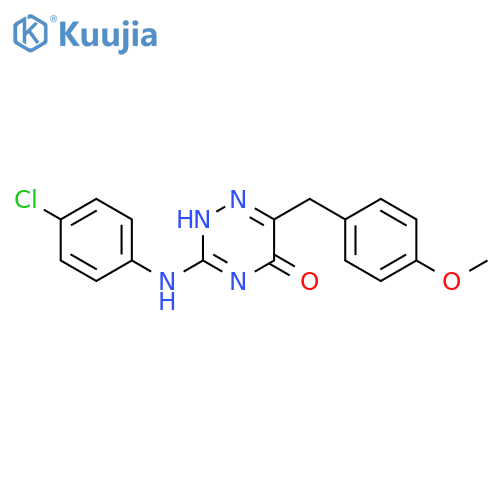 3-(4-chlorophenyl)amino-6-(4-methoxyphenyl)methyl-4,5-dihydro-1,2,4-triazin-5-one structure