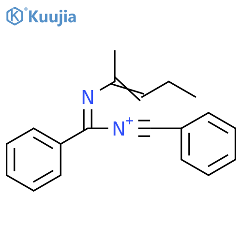 Benzenemethanaminium,a-[(1-methyl-1-butenyl)imino]-N-(phenylmethylidyne)- structure