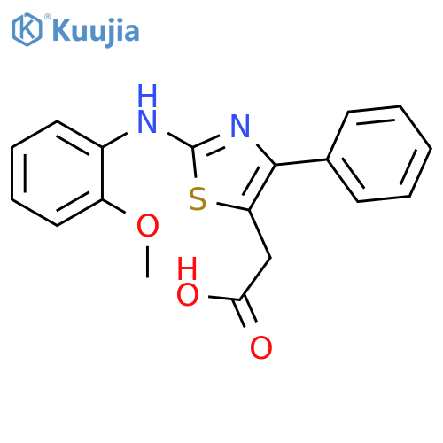 2-{2-(2-methoxyphenyl)amino-4-phenyl-1,3-thiazol-5-yl}acetic acid structure