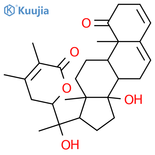 (22R)-14,20-dihydroxy-22,26-epoxyergosta-3,5,24-triene-1,26-dione structure