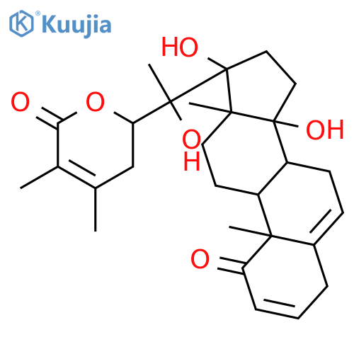 (22R)-14,17,20-trihydroxy-22,26-epoxyergosta-2,5,24-triene-1,26-dione structure