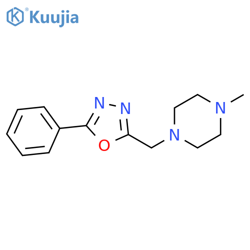 1-methyl-4-[(5-phenyl-1,3,4-oxadiazol-2-yl)methyl]piperazine structure