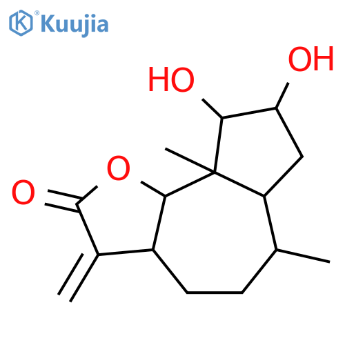 8,9-dihydroxy-6,9a-dimethyl-3-methylidene-4,5,6,6a,7,8,9,9b-octahydro-3ah-azuleno[4,5-b]furan-2-one structure