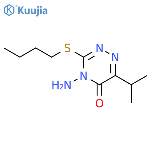 1,2,4-TRIAZIN-5(4H)-ONE, 4-AMINO-3-(BUTYLTHIO)-6-(1-METHYLETHYL)- structure