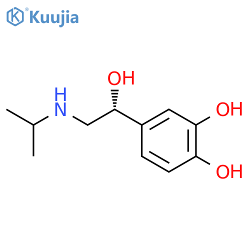 4-(1R)-1-hydroxy-2-(propan-2-yl)aminoethylbenzene-1,2-diol structure