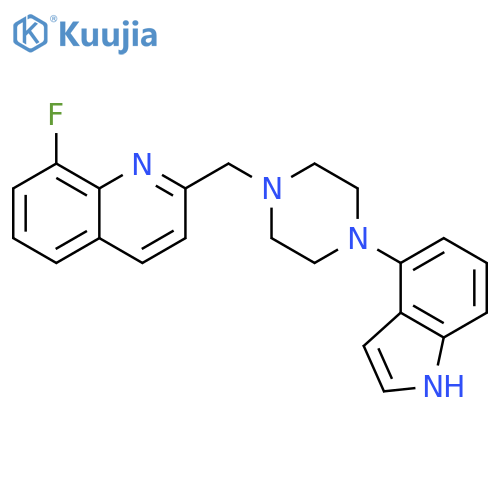 Quinoline, 8-fluoro-2-[[4-(1H-indol-4-yl)-1-piperazinyl]methyl]- structure