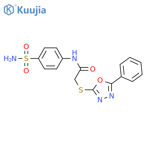 2-(5-phenyl-1,3,4-oxadiazol-2-yl)sulfanyl-N-(4-sulfamoylphenyl)acetamide structure