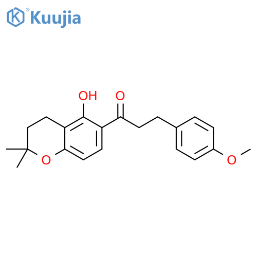 1-Propanone,1-(3,4-dihydro-5-hydroxy-2,2-dimethyl-2H-1-benzopyran-6-yl)-3-(4-methoxyphenyl)- structure