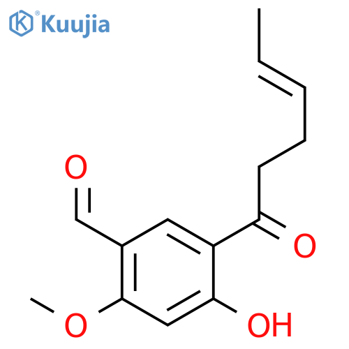 (E)-4-hydroxy-2-methoxy-5-(1-oxo-4-hexenyl)-benzaldehyde structure