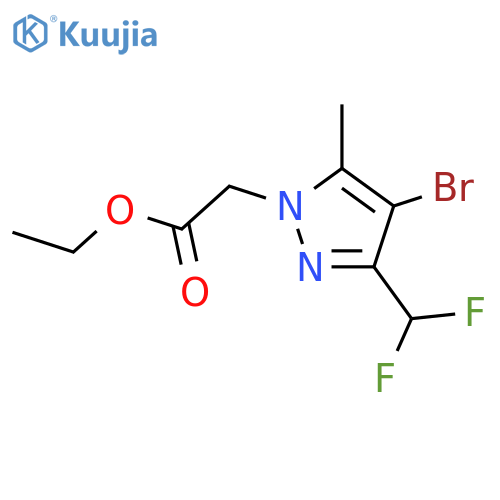 ethyl 2-4-bromo-3-(difluoromethyl)-5-methyl-1H-pyrazol-1-ylacetate structure
