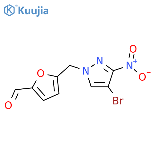 5-(4-bromo-3-nitro-1H-pyrazol-1-yl)methylfuran-2-carbaldehyde structure
