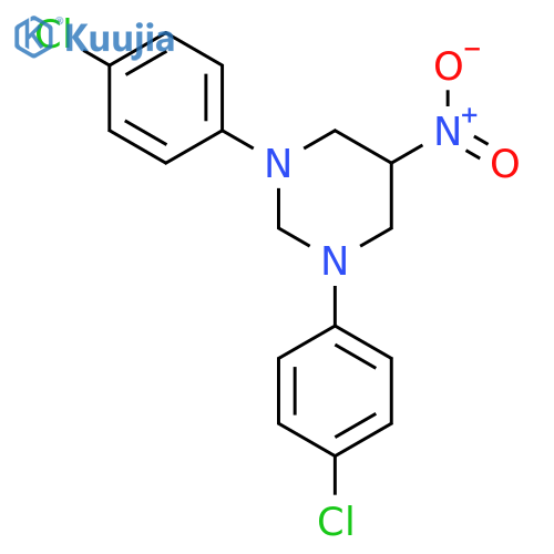 PYRIMIDINE, 1,3-BIS(4-CHLOROPHENYL)HEXAHYDRO-5-NITRO- structure