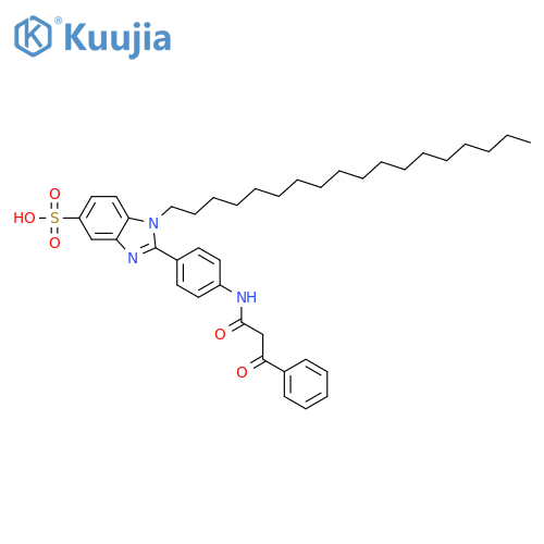 1H-Benzimidazole-5-sulfonicacid, 2-[4-[(1,3-dioxo-3-phenylpropyl)amino]phenyl]-1-octadecyl- structure