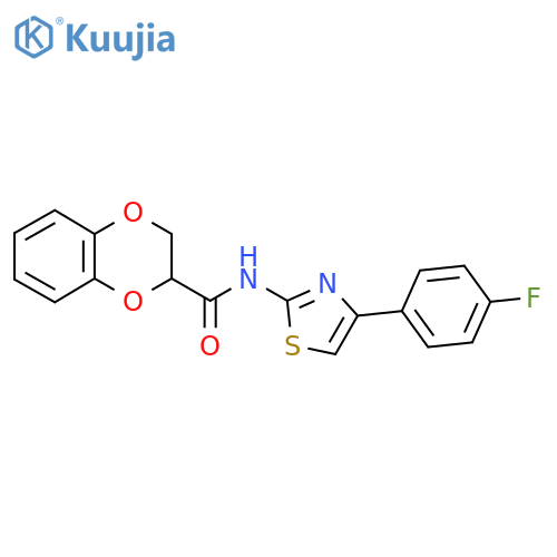 N-4-(4-fluorophenyl)-1,3-thiazol-2-yl-2,3-dihydro-1,4-benzodioxine-2-carboxamide structure