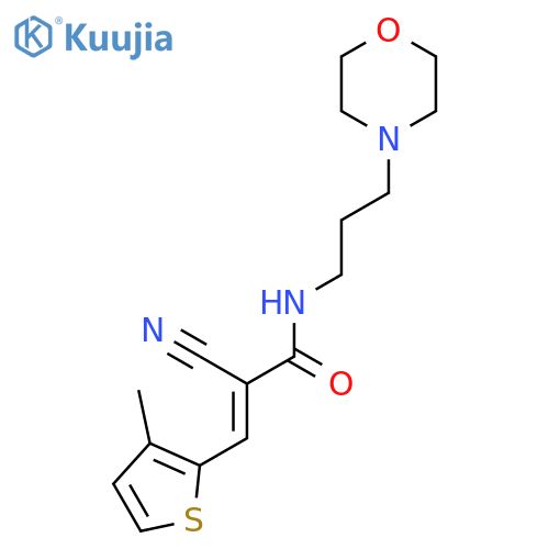 (E)-2-cyano-3-(3-methylthiophen-2-yl)-N-(3-morpholin-4-ylpropyl)prop-2-enamide structure