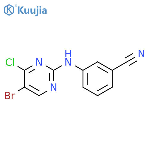 Benzonitrile, 3-[(5-bromo-4-chloro-2-pyrimidinyl)amino]- structure