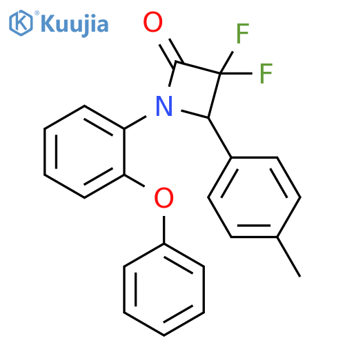 2-Azetidinone, 3,3-difluoro-4-(4-methylphenyl)-1-(2-phenoxyphenyl)- structure