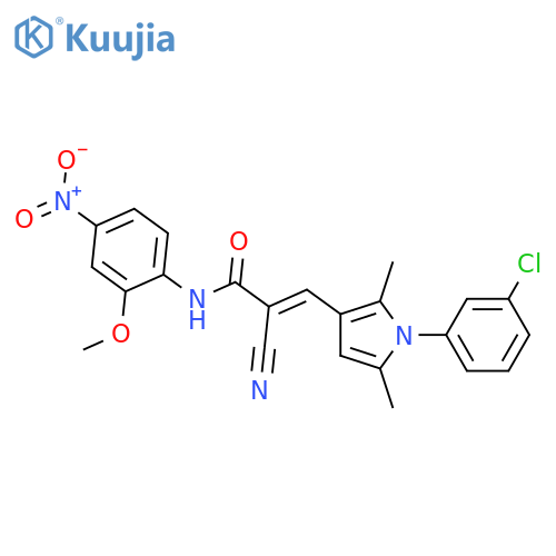 3-[1-(3-Chlorophenyl)-2,5-dimethyl-1H-pyrrol-3-yl]-2-cyano-N-(2-methoxy-4-nitrophenyl)-2-propenamide structure