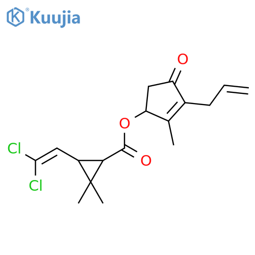 Cyclopropanecarboxylicacid, 3-(2,2-dichloroethenyl)-2,2-dimethyl-,2-methyl-4-oxo-3-(2-propen-1-yl)-2-cyclopenten-1-yl ester structure