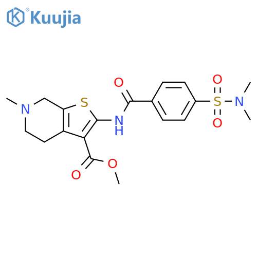 methyl 2-4-(dimethylsulfamoyl)benzamido-6-methyl-4H,5H,6H,7H-thieno2,3-cpyridine-3-carboxylate structure