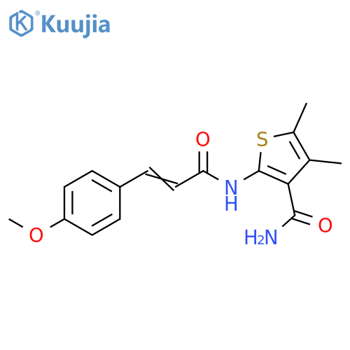 2-(2E)-3-(4-methoxyphenyl)prop-2-enamido-4,5-dimethylthiophene-3-carboxamide structure