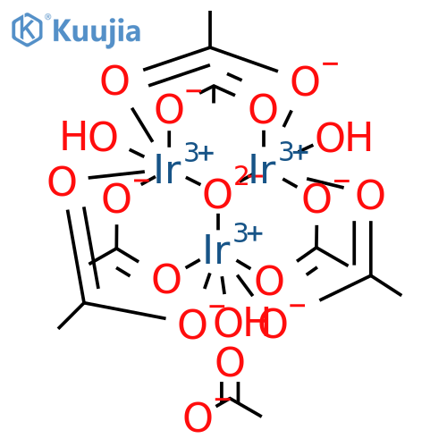 Hexakisμ-(Acetato-κO:κO')triaqua-μ3-oxotri-iridium(1+) Acetate structure