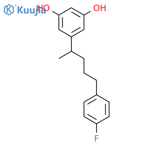 1,3-Benzenediol, 5-[4-(4-fluorophenyl)-1-methylbutyl]- structure