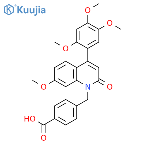 Benzoic acid,4-[[7-methoxy-2-oxo-4-(2,4,5-trimethoxyphenyl)-1(2H)-quinolinyl]methyl]- structure