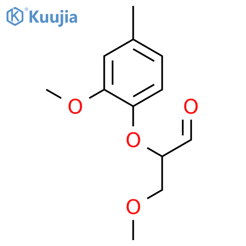 Propanal, 3-methoxy-2-(2-methoxy-4-methylphenoxy)- structure