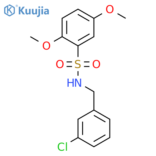 Benzenesulfonamide, N-[(3-chlorophenyl)methyl]-2,5-dimethoxy- structure