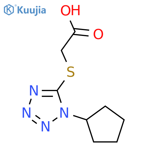 2-(1-Cyclopentyl-1H-1,2,3,4-tetrazol-5-yl)sulfanylacetic Acid structure