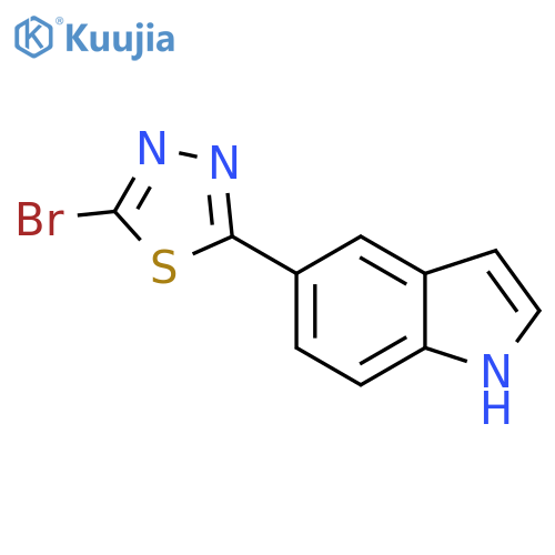 1H-Indole, 5-(5-bromo-1,3,4-thiadiazol-2-yl)- structure