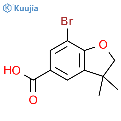 5-Benzofurancarboxylic acid, 7-bromo-2,3-dihydro-3,3-dimethyl- structure