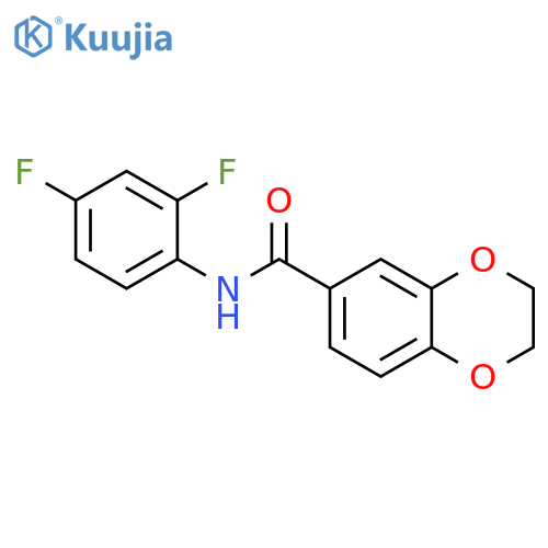 N-(2,4-difluorophenyl)-2,3-dihydro-1,4-benzodioxine-6-carboxamide structure