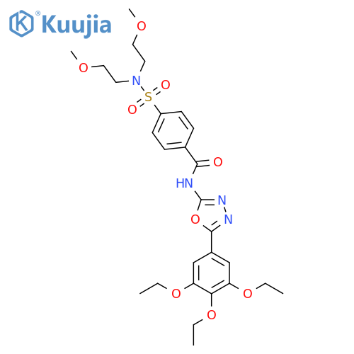 4-bis(2-methoxyethyl)sulfamoyl-N-5-(3,4,5-triethoxyphenyl)-1,3,4-oxadiazol-2-ylbenzamide structure
